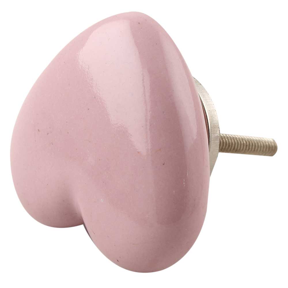Pink Heart Ceramic Knob